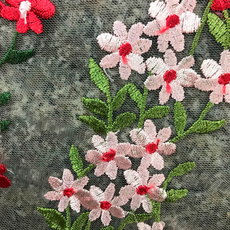 Placement Polyester Embroidered Fabric for Women's Wear Wholesale Supp 4